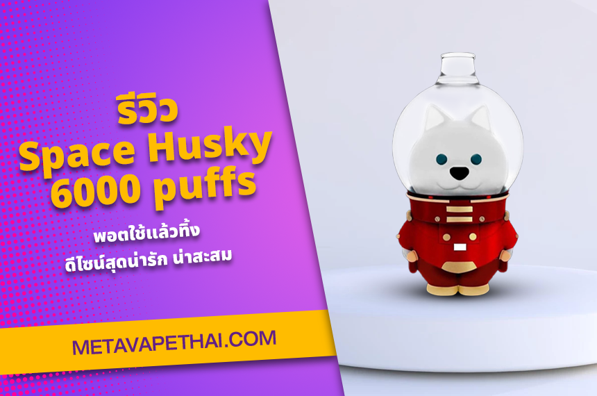 รีวิว Space Husky 6000 puffs พอตใช้แล้วทิ้งดีไซน์สุดน่ารัก น่าสะสม